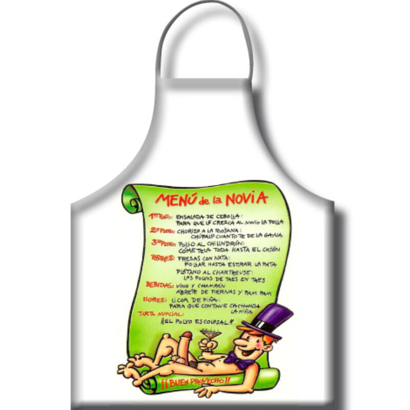 GIRLFRIEND MENU APRON SPANISH TEXT