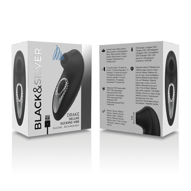 DRAKE DELUXE SUCKING VIBE RECHARGEABLE SILICONE BLACK