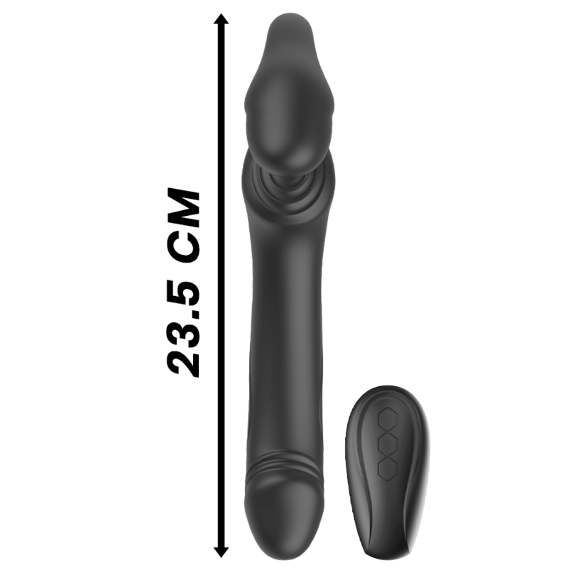 STRAPLESS VIBRATOR WITH REMOTE CONTROL PUSH BUTTON