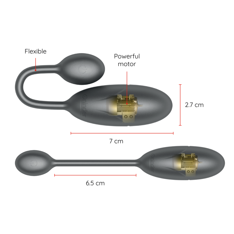 DENVER VIBRATING EGG BLACK 7 X 2.7 CM FREE APP