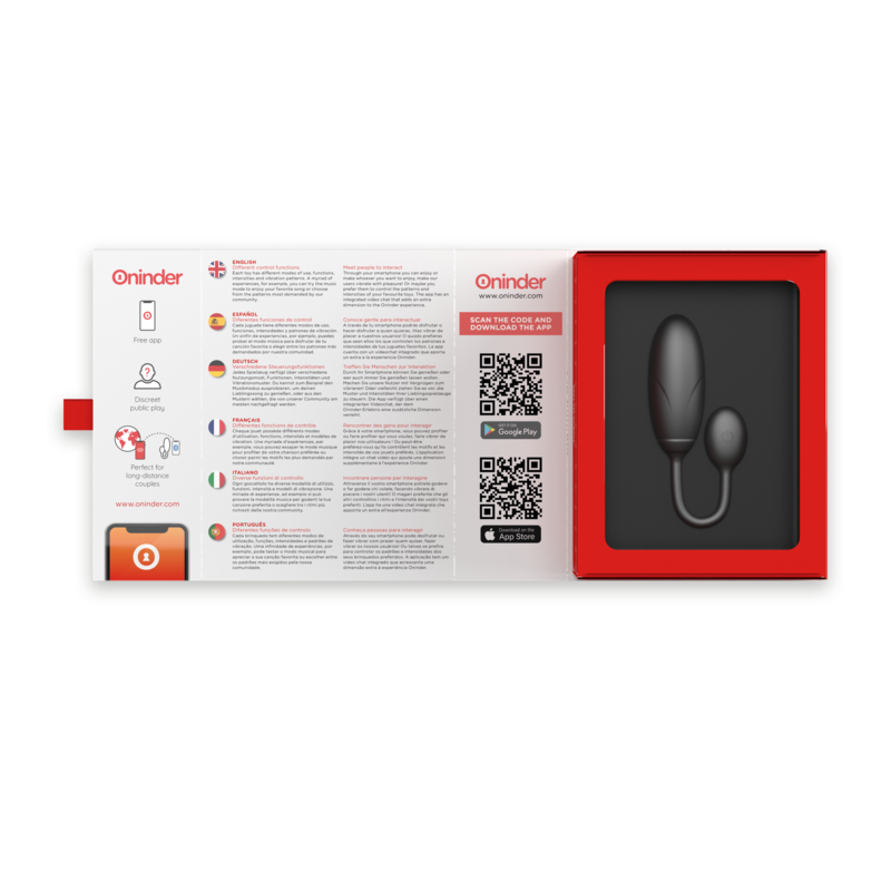 DENVER VIBRATING EGG BLACK 7 X 2.7 CM FREE APP