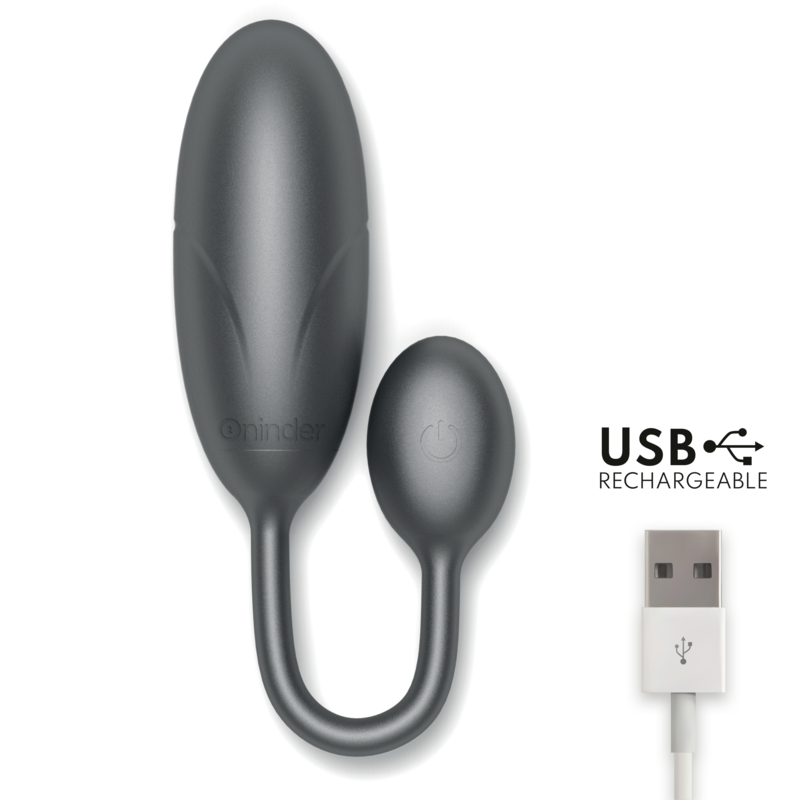 DENVER VIBRATING EGG BLACK 7 X 2.7 CM FREE APP
