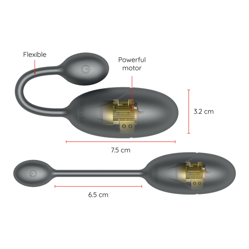 TOKYO VIBRATING EGG BLACK 7.5 X 3.2 CM FREE APP