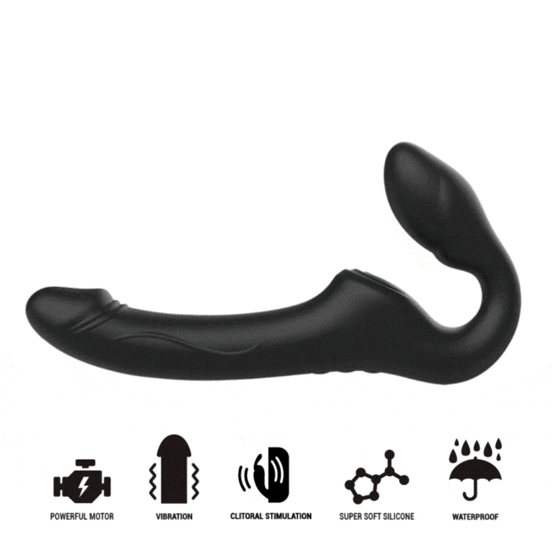 STRAPLESS VIBRATOR WITH REMOTE CONTROL PUSH BUTTON