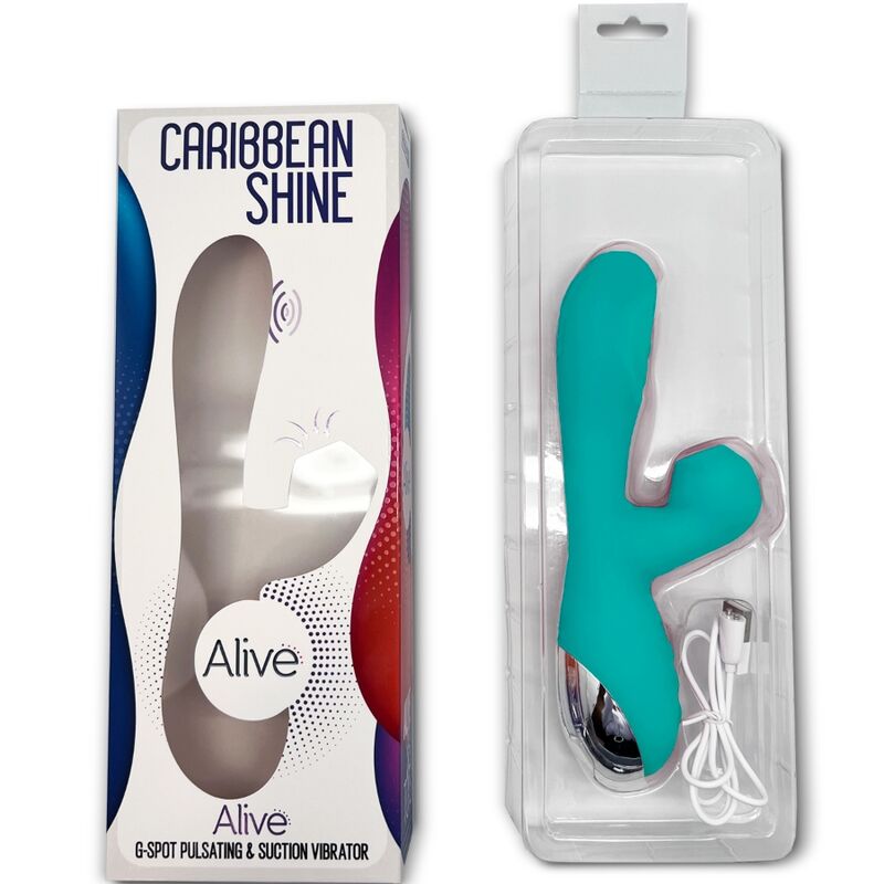 CARIBBEAN SHINE VIBRATOR & SUCKER BLUE