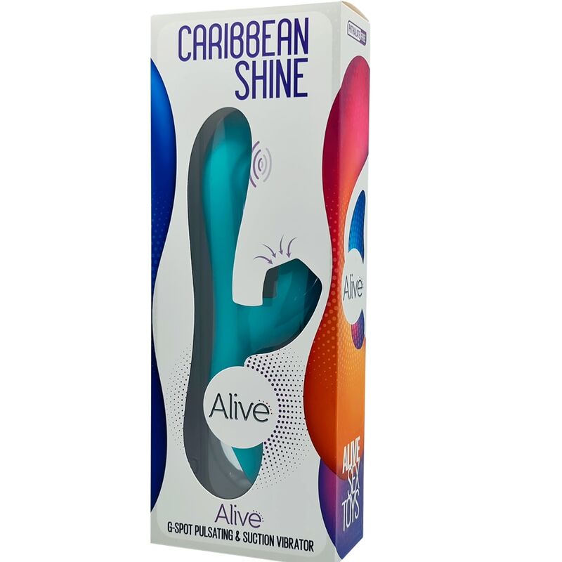 CARIBBEAN SHINE VIBRATOR & SUCKER BLUE