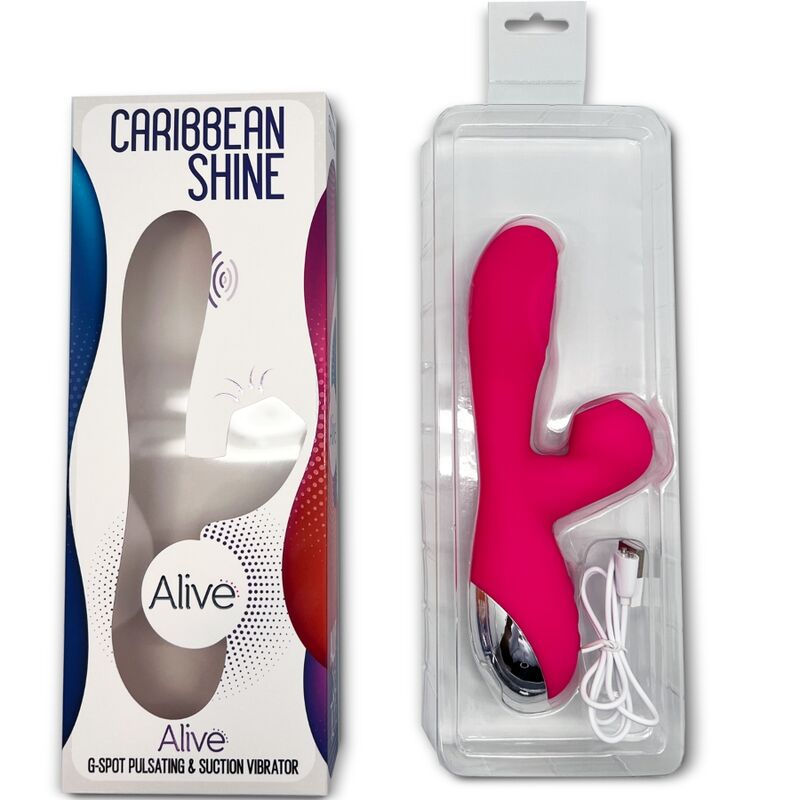 CARIBBEAN SHINE VIBRATOR & SUCKER FUCHSIA