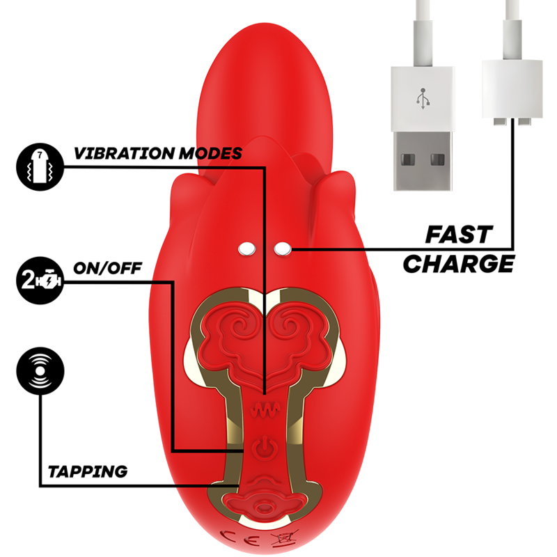 SELENA STIMULATOR VIBRATING + TAPPING RED