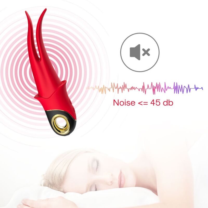 SHADOW VIBRATOR DOUBLE-HEAD TEASING RED