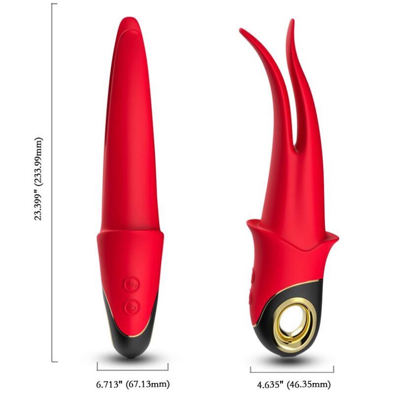 SHADOW VIBRATOR DOUBLE-HEAD TEASING RED