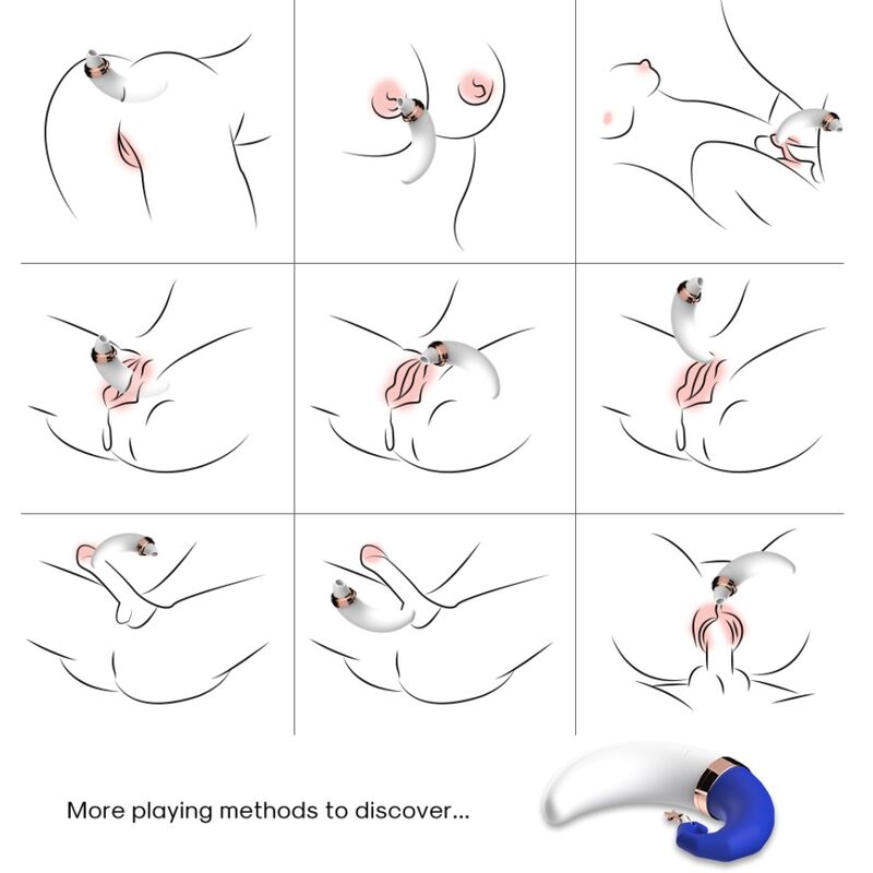 SWEETMOON LICKING VIBRATING CLIT & G-SPOT BLUE