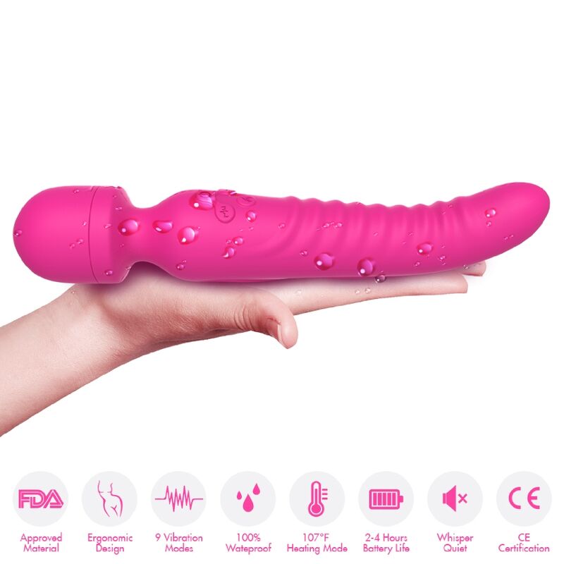 MISSION MASSAGER & VIBRATOR HEAT EFFECT FUCHSIA
