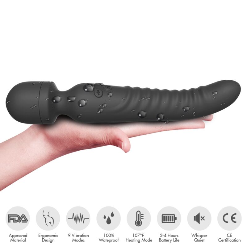 MISSION MASSAGER & VIBRATOR HEAT EFFECT BLACK