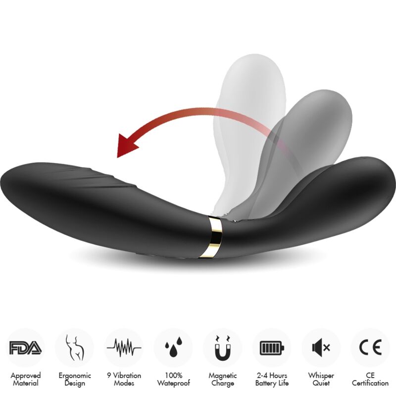 Y-WAND MASSAGER & VIBRATOR DOUBLE HEAD BLACK