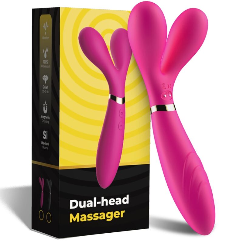 Y-WAND MASSAGER & VIBRATOR DOUBLE HEAD FUCHSIA
