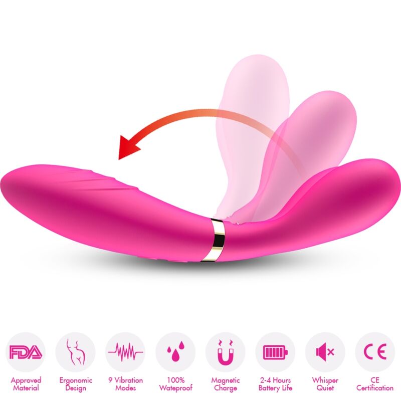 Y-WAND MASSAGER & VIBRATOR DOUBLE HEAD FUCHSIA