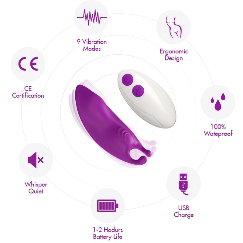 HONEYBEE WEARABLE PANTIES VIBRATOR G-SPOT REMOTE CONTROL PURPLE