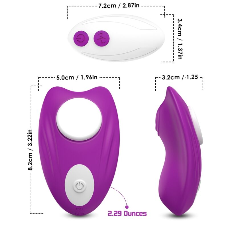 BUTTERFLY WEARABLE PANTIES VIBRATOR REMOTE CONTROL PURPLE