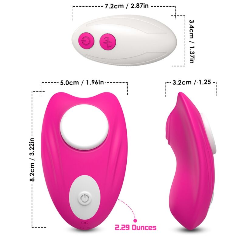 BUTTERFLY WEARABLE PANTIES VIBRATOR REMOTE CONTROL PINK