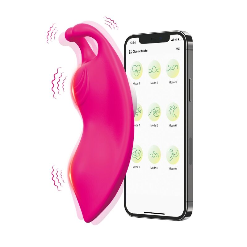 HONEYBEE WEARABLE PANTIES VIBRATOR G-SPOT FUCHSIA - FREE APP