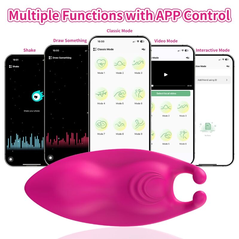 HONEYBEE WEARABLE PANTIES VIBRATOR G-SPOT FUCHSIA - FREE APP