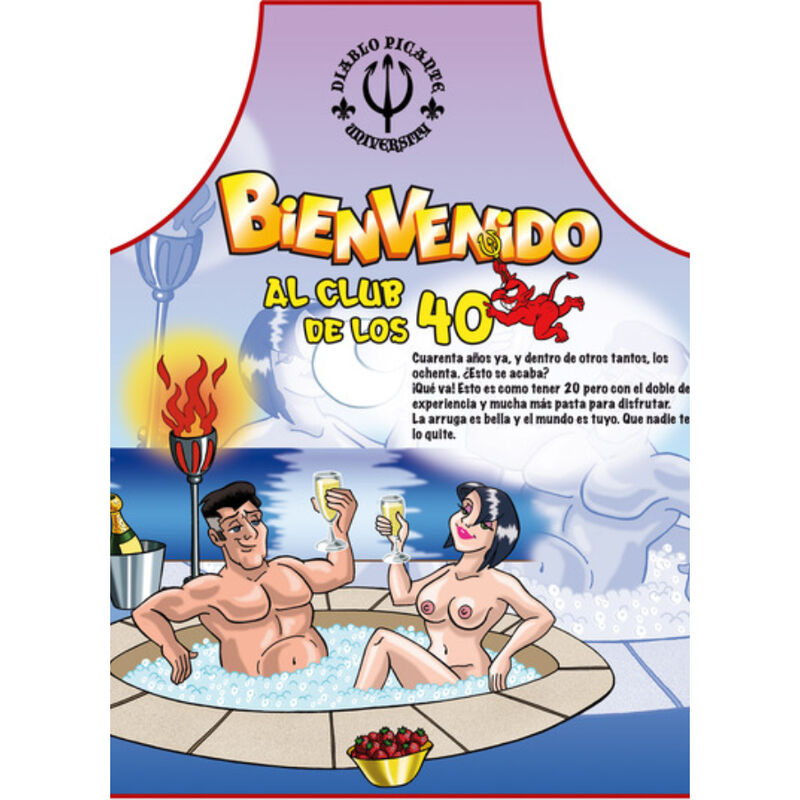 APRON 40 YEARS SPANISH TEXT