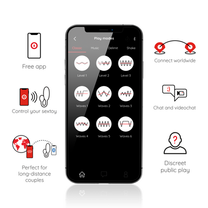 DENVER VIBRATING EGG BLACK 7 X 2.7 CM FREE APP