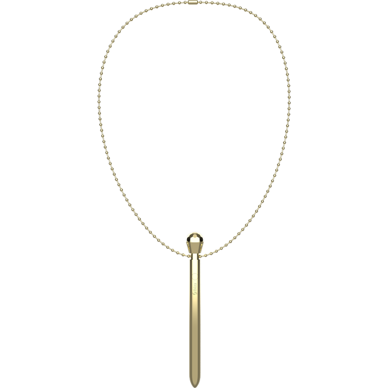 CLIT POCKET STIMULATOR NECKLACE USB CHARGER 12 VIBRATION MODES GOLDEN