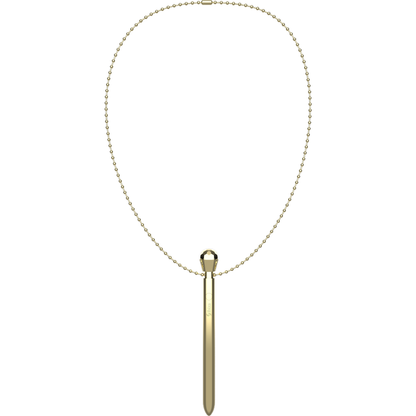 CLIT POCKET STIMULATOR NECKLACE USB CHARGER 12 VIBRATION MODES GOLDEN