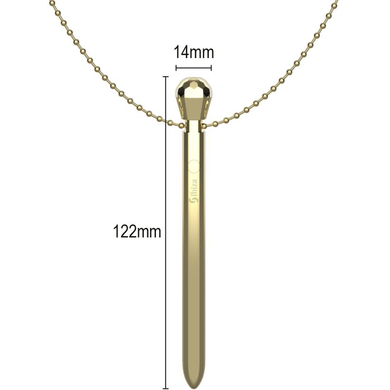 CLIT POCKET STIMULATOR NECKLACE USB CHARGER 12 VIBRATION MODES GOLDEN