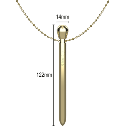 CLIT POCKET STIMULATOR NECKLACE USB CHARGER 12 VIBRATION MODES GOLDEN
