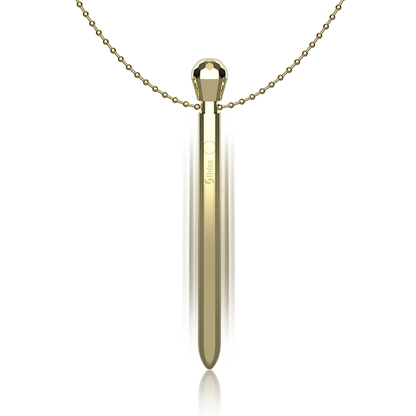 CLIT POCKET STIMULATOR NECKLACE USB CHARGER 12 VIBRATION MODES GOLDEN