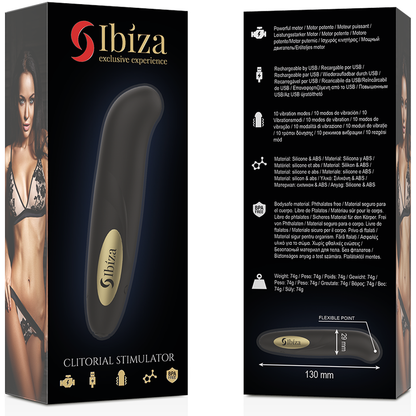 CLIT STIMULATOR USB CHARGER 10 VIBRATION MODES GOLDEN 13 X 2,9