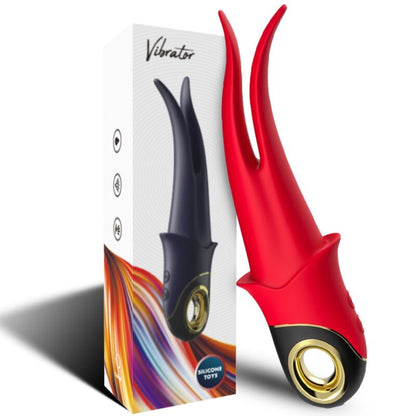 SHADOW VIBRATOR DOUBLE-HEAD TEASING RED