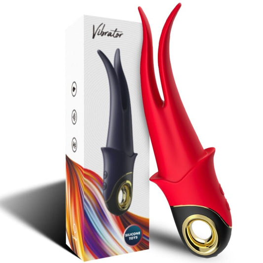 SHADOW VIBRATOR DOUBLE-HEAD TEASING RED
