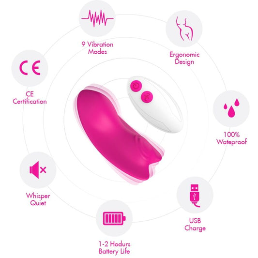 BUTTERFLY WEARABLE PANTIES VIBRATOR REMOTE CONTROL PINK